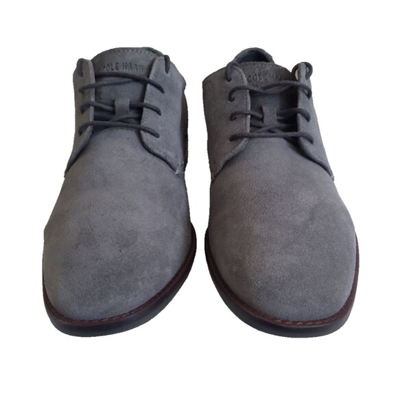 COLE HAAN GRAND 360 AEROCRAFT LACE UP SUEDE DRESS SHOES C29813 GRAY MEN SZ 10.5M main image 10